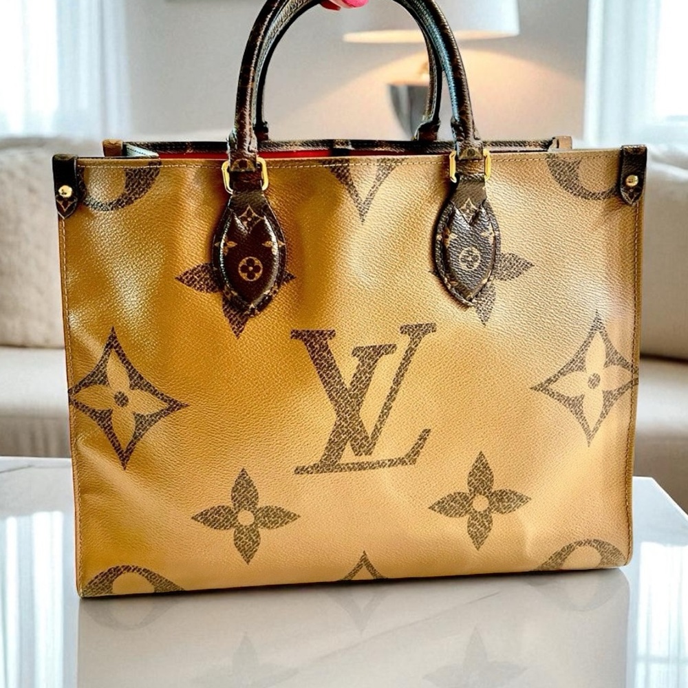 Louis Vuitton Tote Reverse Monogram Large Print Brown On the go authenticated - Picture 6 of 16